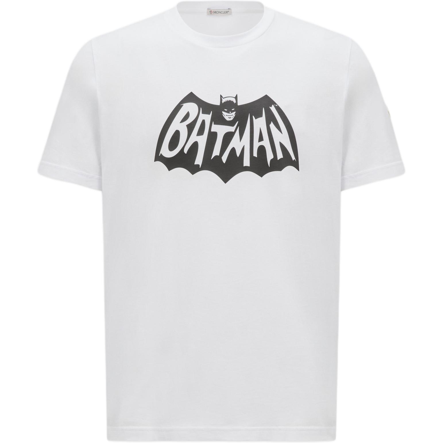 Moncler x Batman Logo Textured Crewneck T-Shirt White  Collaboration. J20918C0004189AHD002