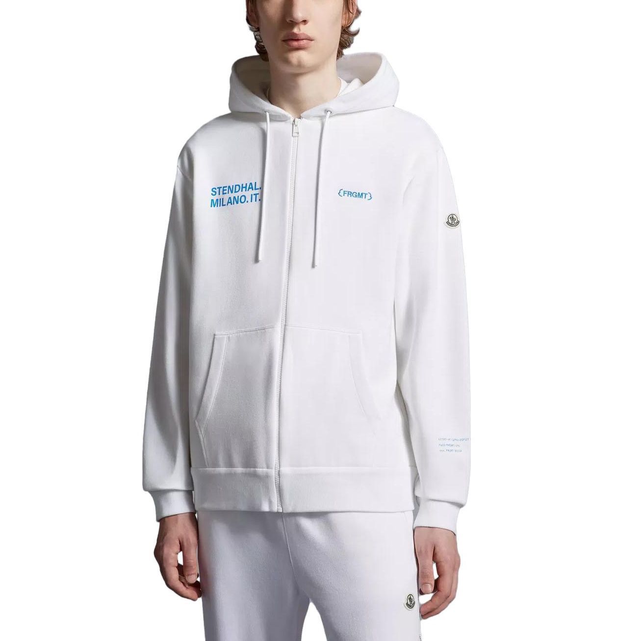 Moncler Fragment Design FRGMT SS23 White Zip Hoodie with Circular Logo Print Unisex I209U8G00001M2372001 圖 3