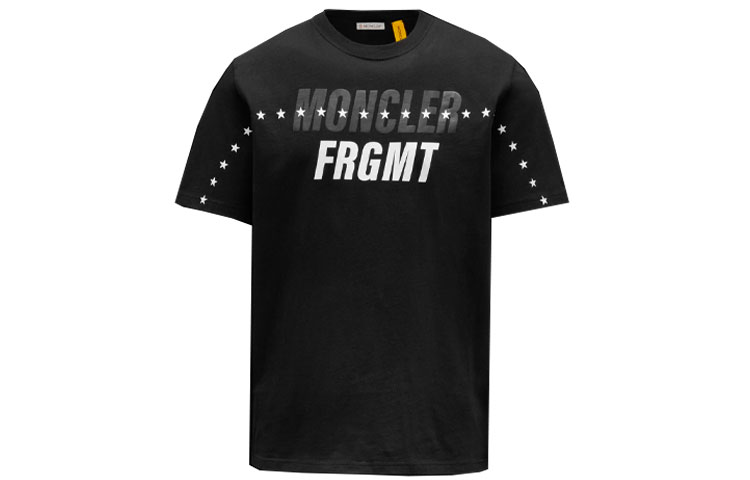 Moncler Fragment FW21 Star Letter Print Black Crewneck Tee . G209U8C000038392B999 圖 2