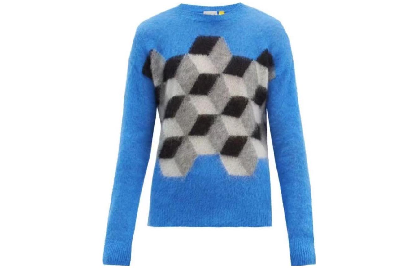 Moncler x Fragment Hiroshi Fujiwara Diamond Pattern Sweater Blue Mens. F209U9C70200A9486707