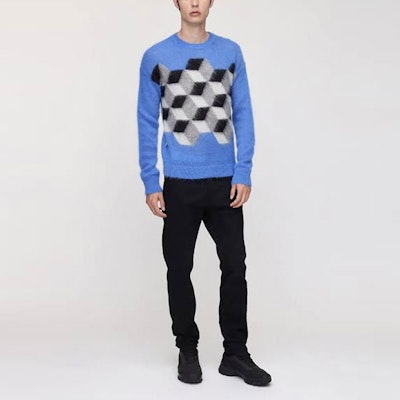 モンクレール × フラグメント 藤原ヒロシ ダイヤモンドパターン セーター ブルー メンズ F209U9C70200A9486707 Lookbook モンクレール × フラグメント 藤原ヒロシ ダイヤモンドパターン セーター ブルー メンズ F209U9C70200A9486707