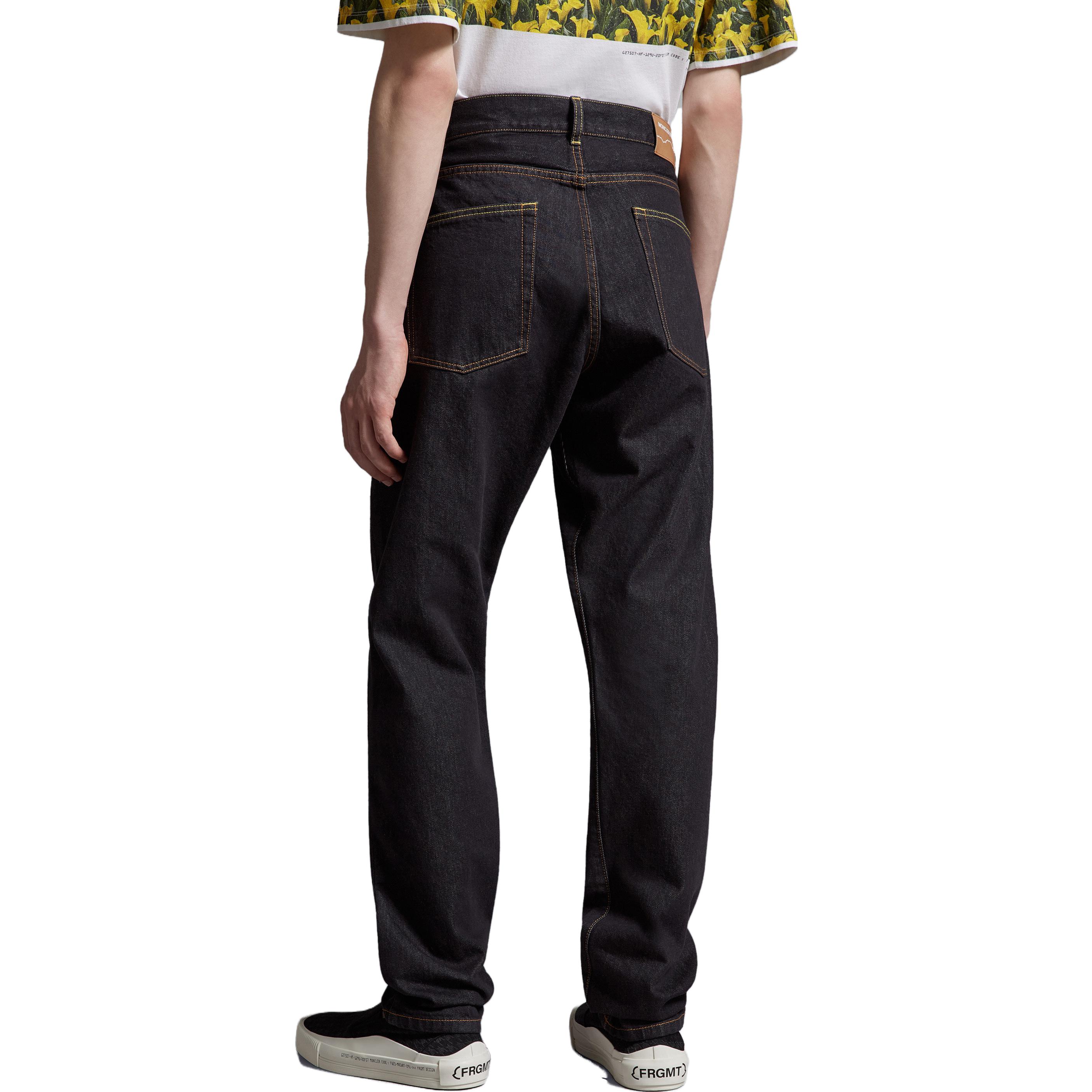 Purchase Moncler x FRGMT 藤原浩联名黑色字母印花牛仔裤 男女同款 I209U2A00004M308777A