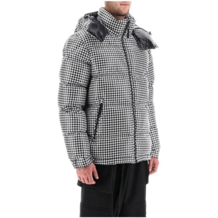 Moncler FRGMT Hiroshi Fujiwara Socotrine Plaid Hooded Puffer Jacket Black/White 1A00002-M3077-F90 圖 3