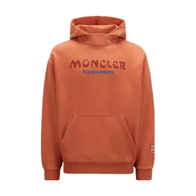 Moncler FW23 Unisex Solid Color Logo Print Pocket Sweatshirt Orange. I209D8G00002M3237270