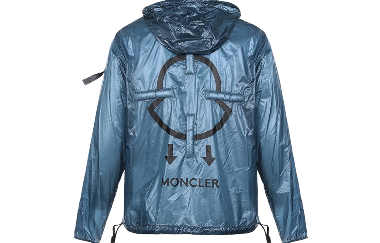 Moncler Genius Gray Blue Logo Hoodie Lightweight Jacket F209H1A70210C0624720 圖 3