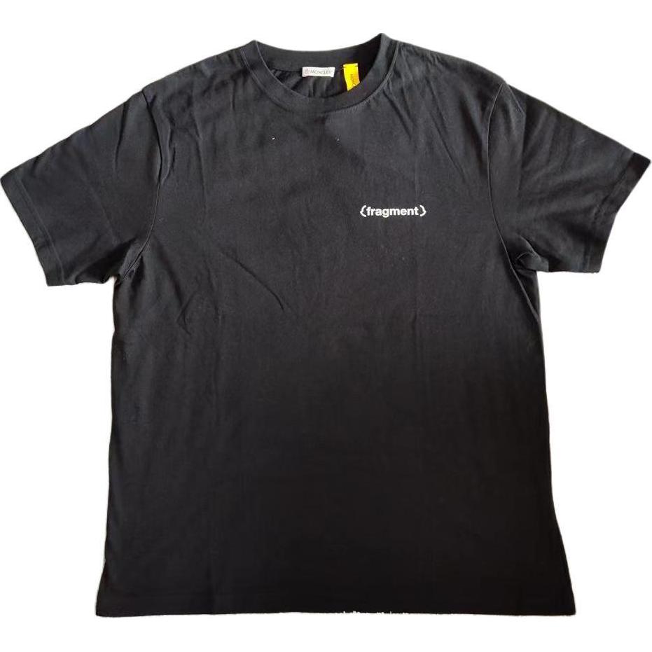 Moncler Hiroshi Fujiwara Collab Letter Print Black Crewneck T-Shirt E209U80024508392B999