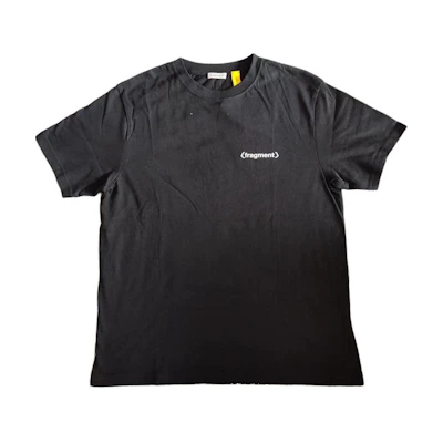 Moncler Hiroshi Fujiwara Collab Letter Print Black Crewneck T-Shirt E209U80024508392B999