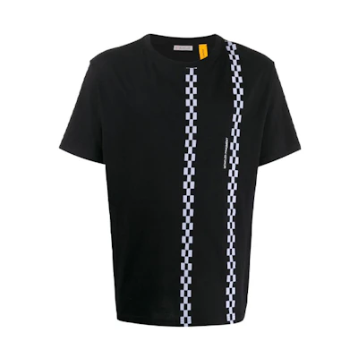 Moncler Hiroshi Fujiwara Crewneck Pullover Black Checkered Short Sleeve Tee Men. 80025508392B999