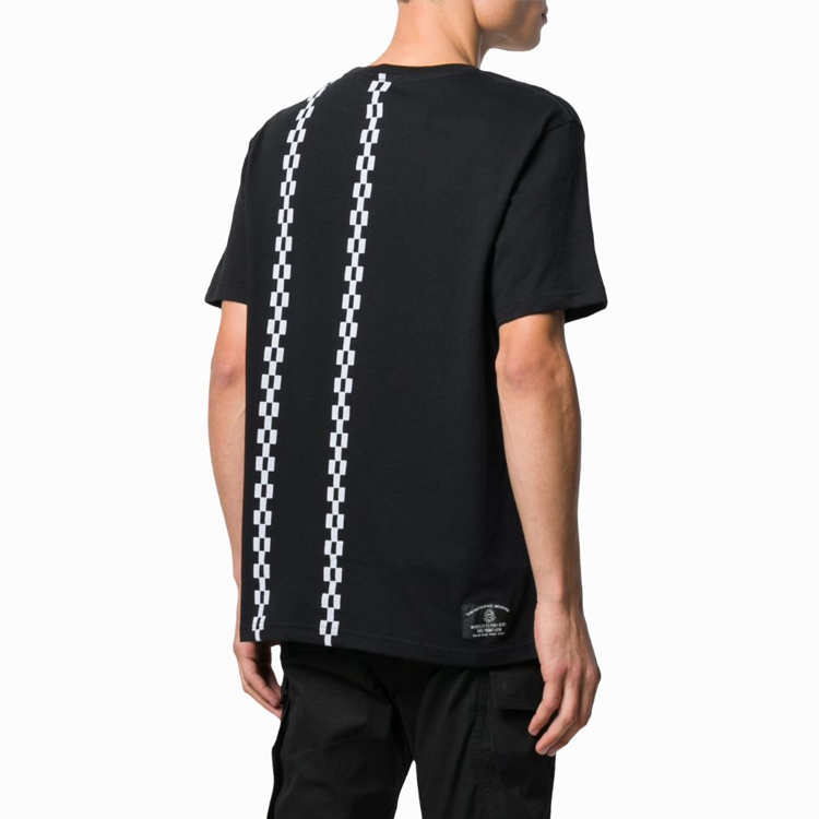 Shop Moncler x Hiroshi Fujiwara Crewneck Pullover Hitam Kotak Lengan Pendek Pria. 80025508392B999