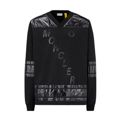 Moncler Hiroshi Fujiwara FRGMT FW22 Logo V-Neck Loose Long-Sleeve Sweater Black Unisex H209U8G00004M2355999
