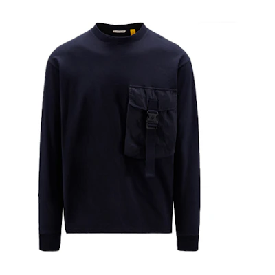 Moncler JW Anderson FW22 Navy Blue Pocket Long Sleeve Unisex T-Shirt H209E8D00001829JS778