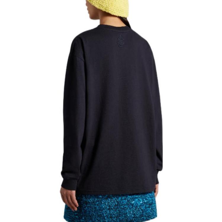 Shop Camiseta Unisex Moncler x JW Anderson FW22 Azul Marino con Bolsillos y Manga Larga H209E8D00001829JS778