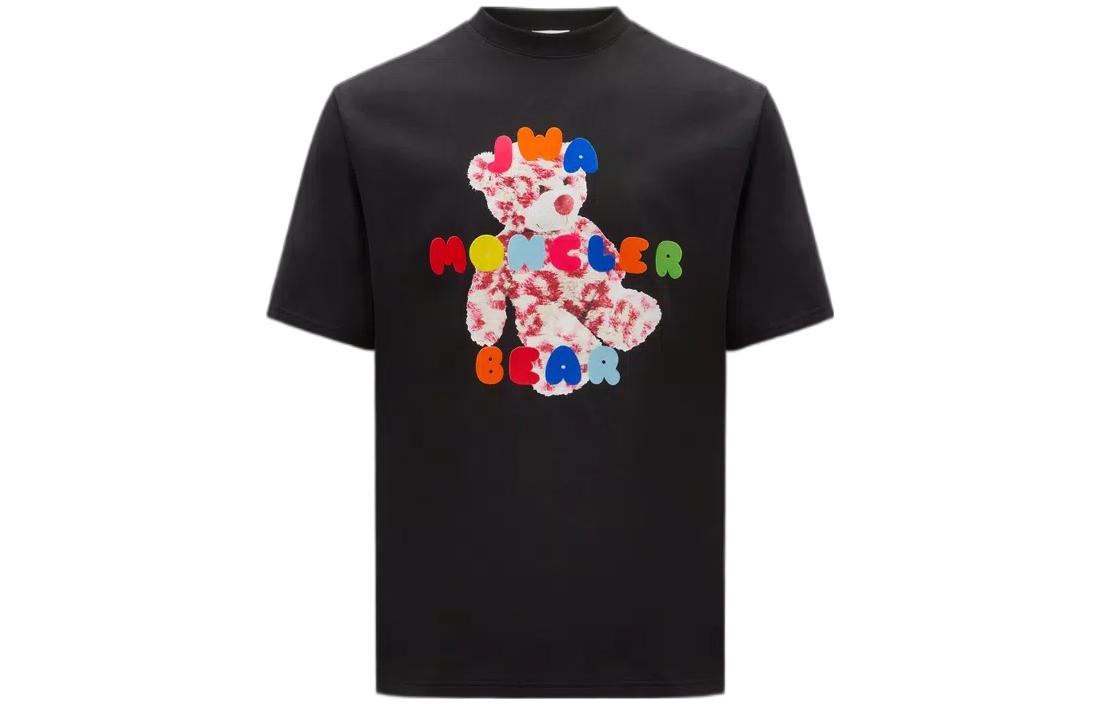 Moncler x JW Anderson SS23 Black Bear Graphic Print T-Shirt  Short Sleeve. I109E8C00001M2681999