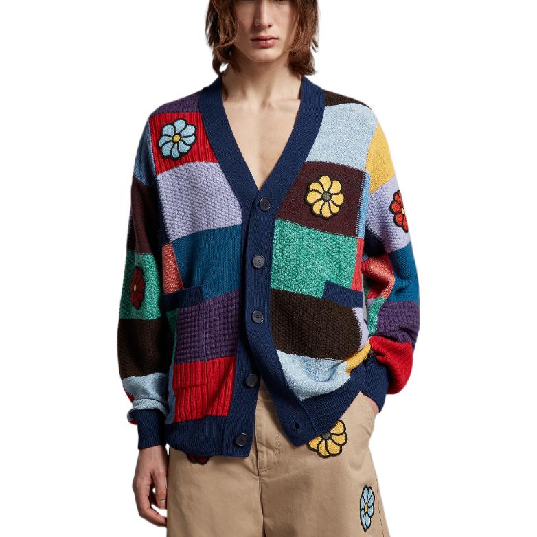 Shop Moncler x JW Anderson SS23 花卉拼接羊绒开衫 男女同款 I109E9B00001M2726P74