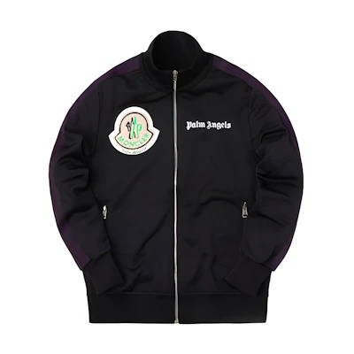 Moncler Palm Angels Black Logo Print Cardigan Track Jacket MC8400050899A1-999