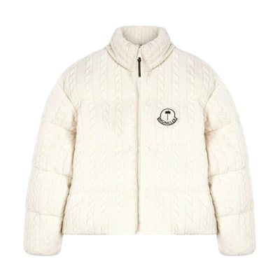 Moncler Palm Angels Color-Block Wool Down Jacket Unisex White PMEA273T24FAB0010100
