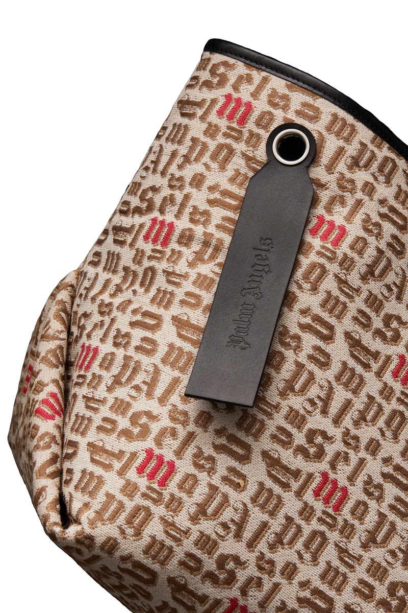 Lookbook 몽클레르 x 팜앤젤스 로고 자카드 토트백 (베이지/블랙)
