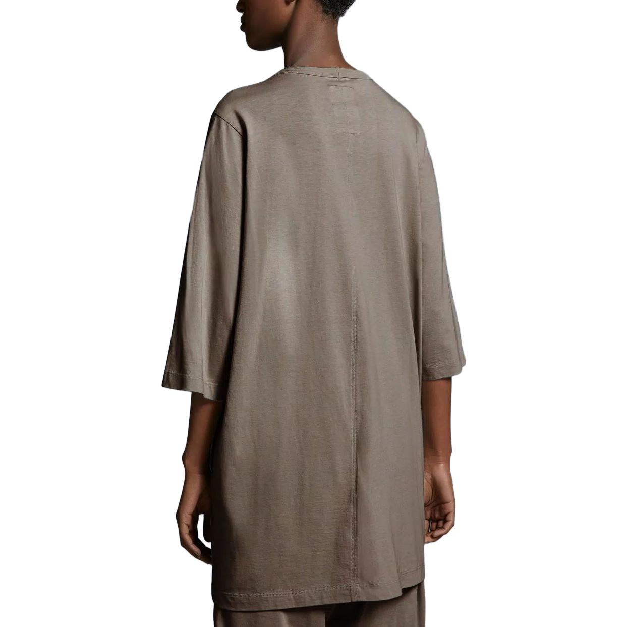 Shop Moncler x Rick Owens FW23 棕色印花Logo男女同款圓領T恤。 I209N8C00001M366923Q