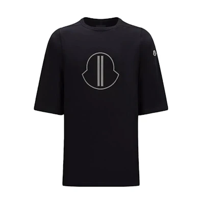 Moncler RICK OWENS FW23 Logo Print Unisex Black Crewneck T-Shirt I209N8C00001M3669999