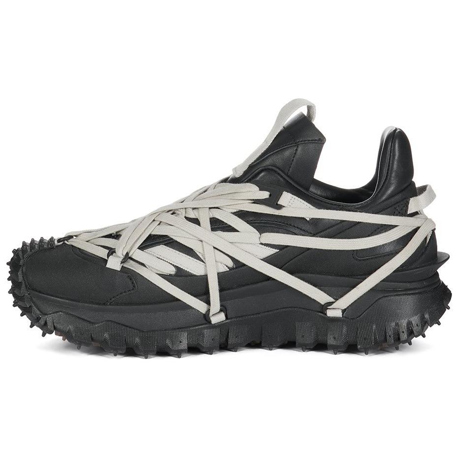 Moncler x Rick Owens Trailgrip Black Leather Low-Top Casual Sneakers MU02D4M10M4321-999