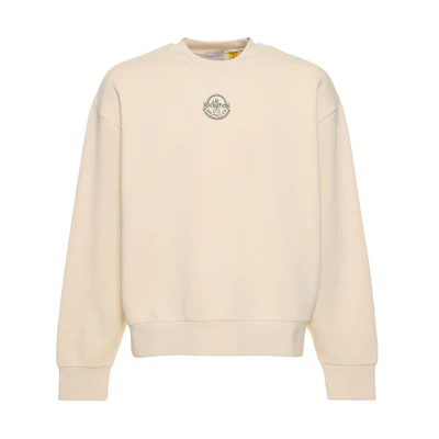 Moncler Roc Nation Collaboration Logo Crewneck Sweatshirt Unisex Off-White I209W8G00005809KX038