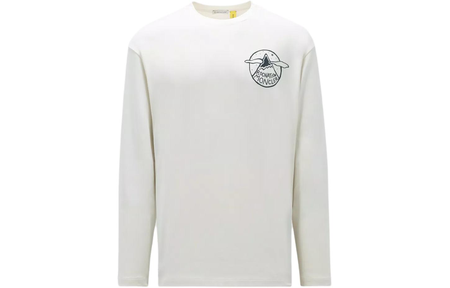 Moncler Roc Nation SS24 Graphic Crewneck Sweatshirt Unisex Off-White I209W8D0000389A8Y038