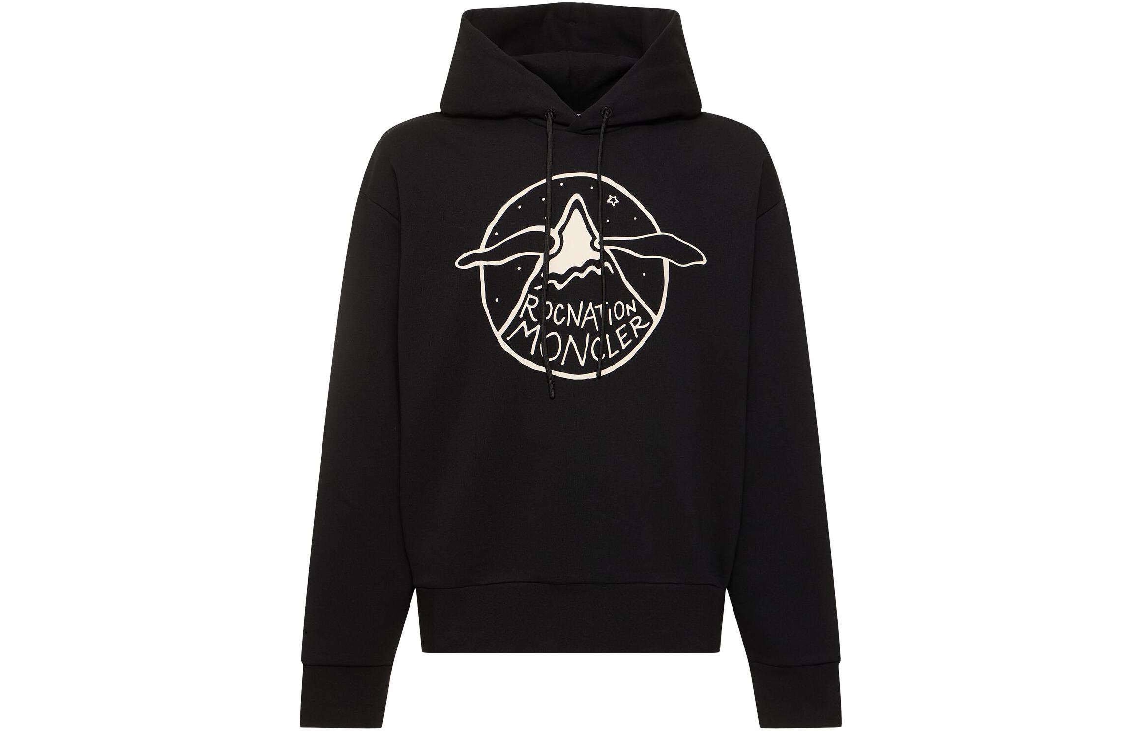 Order Moncler x Roc Nation 2024春夏聯名黑色連帽衫 前印Logo 男女款 I209W8G00006809KX999