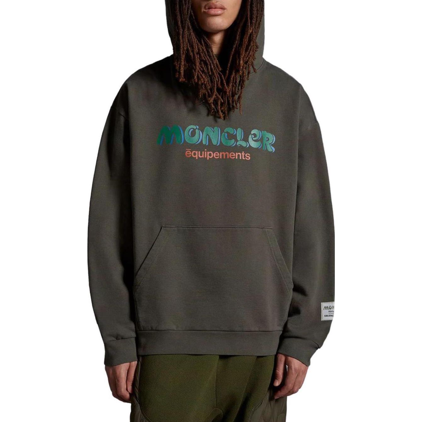 Purchase Moncler x Salehe Bembury Hoodie Cetakan Retro Huruf Unisex Hijau I209D8G00002M3237833