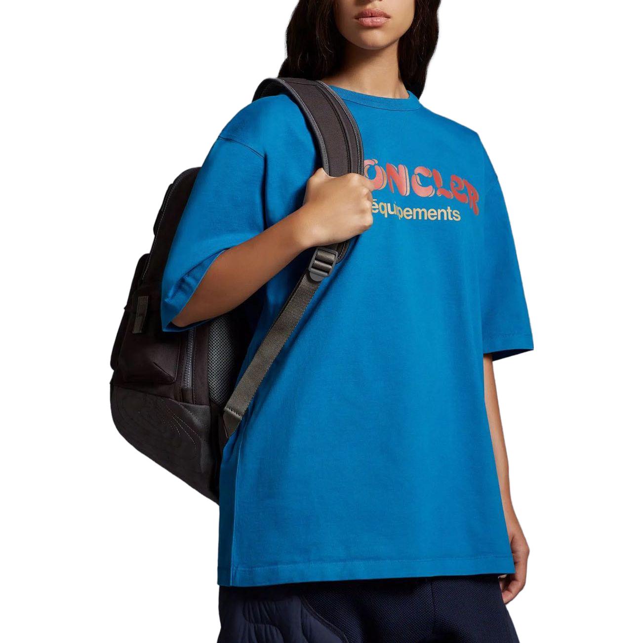 Details for Camiseta Unisex Moncler x Salehe Bembury FW23 Azul con Logo Estampado I209D8C00001M3236778