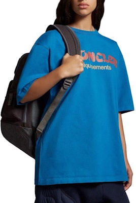 Moncler x Salehe Bembury FW23 Blue Logo Print Unisex Crewneck T-Shirt I209D8C00001M3236778 Details for Moncler x Salehe Bembury FW23 Blue Logo Print Unisex Crewneck T-Shirt I209D8C00001M3236778