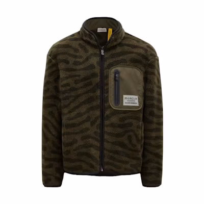 Moncler Salehe Bembury FW23 Zebra Fleece Zip Jacket Green Unisex I209D8G00004M3282833