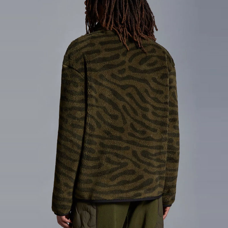 Details for Moncler x Salehe Bembury FW23 斑馬綠色刷毛拉鍊外套 男女通用 I209D8G00004M3282833