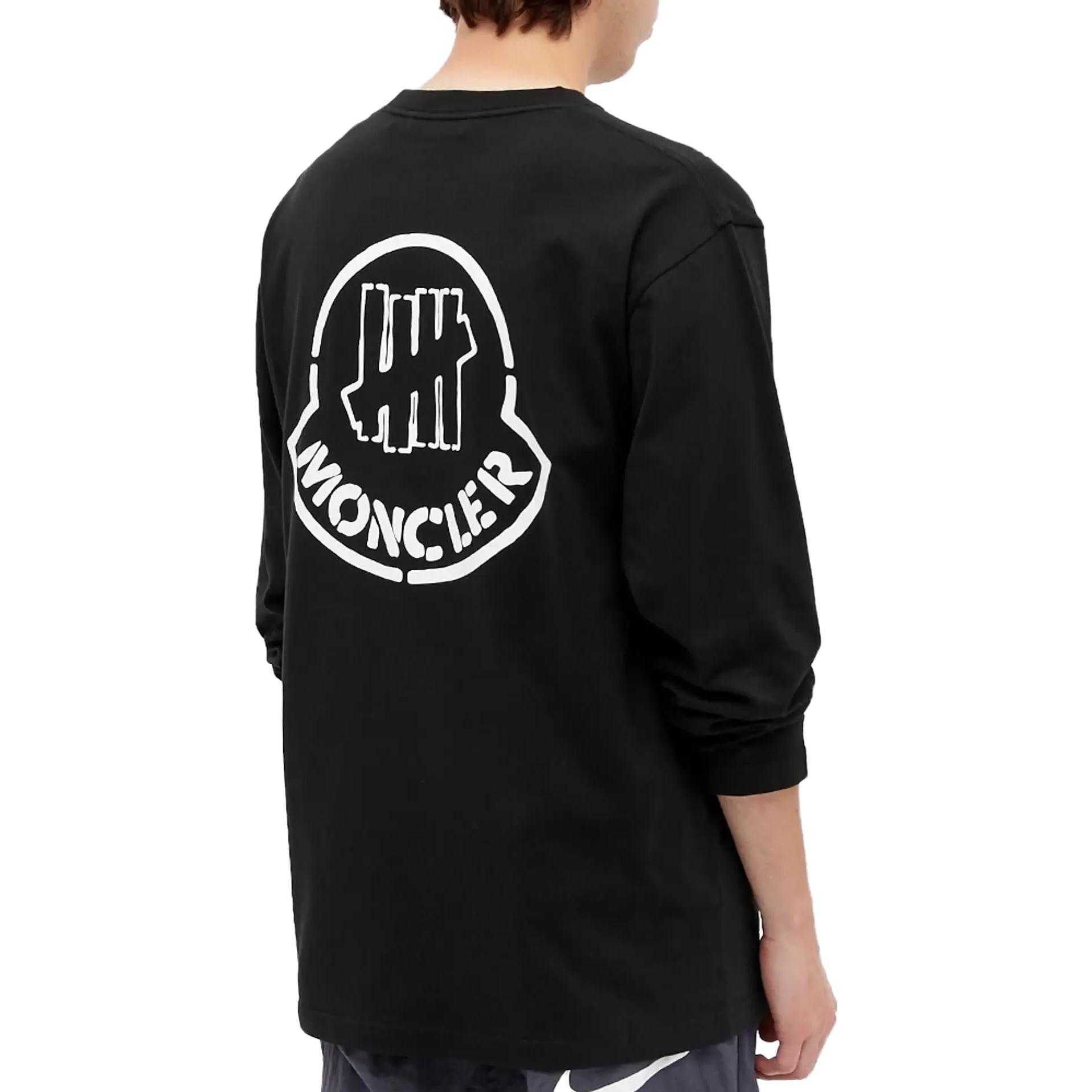 Shop Moncler x UNDEFEATED Logo Baju Lengan Panjang Hitam F20928D70510V8189999