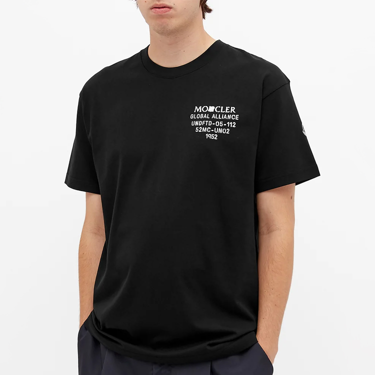 Lookbook Moncler x UNDEFEATED 黑色印花標誌中性短袖T恤 F20928C71510V8189999