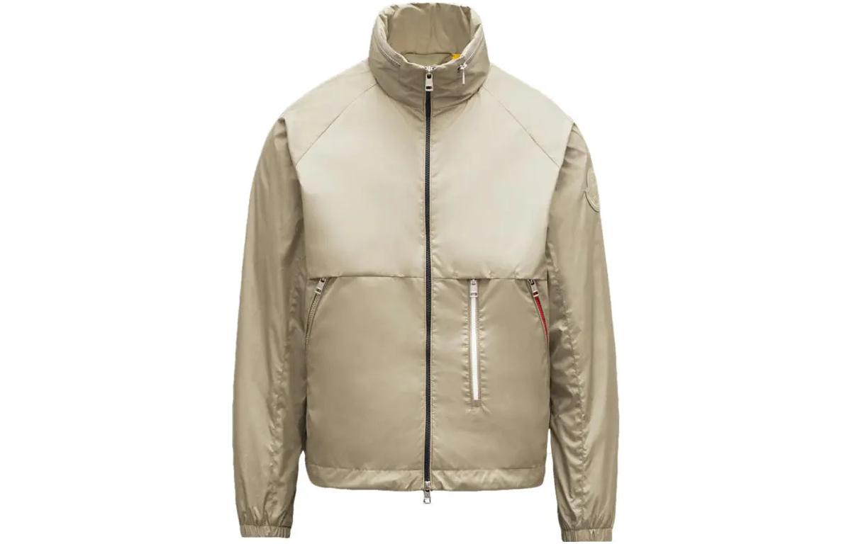 Moncler Zip-Up Stand Collar Jacket Ivory Color G10921B7110068352