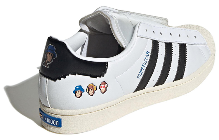 Shop 몽키킹덤 x 아디다스 슈퍼스타 '화이트 블랙' IG3500