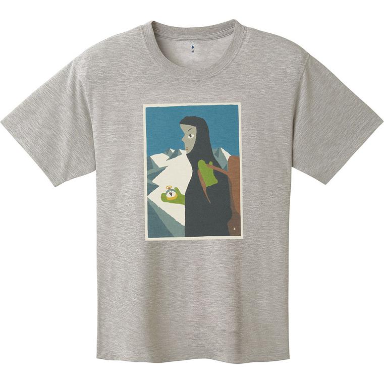 Montbell Unisex Outdoor Quick-Dry Graphic T-Shirt Grey. 1114706-LGY
