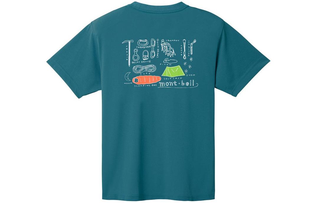 Montbell Vintage Print Quick-Dry Crewneck T-Shirt Unisex Outdoor Sports Tee 1114716
