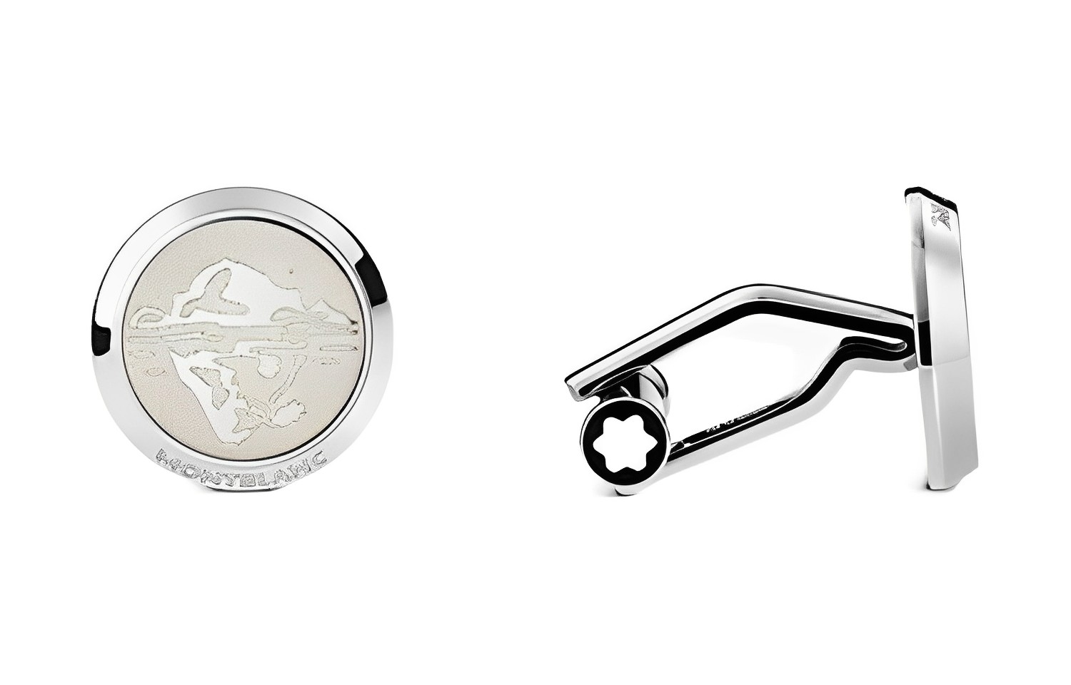 Montblanc 1858 Glacier Edition Silver Cufflinks Unisex Elegant Design. MB129508 圖 2