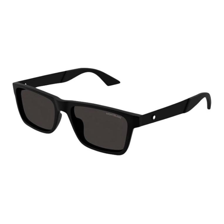 Montblanc  Black Irregular Full-Rim Sunglasses with Metal Frame. MB0299S