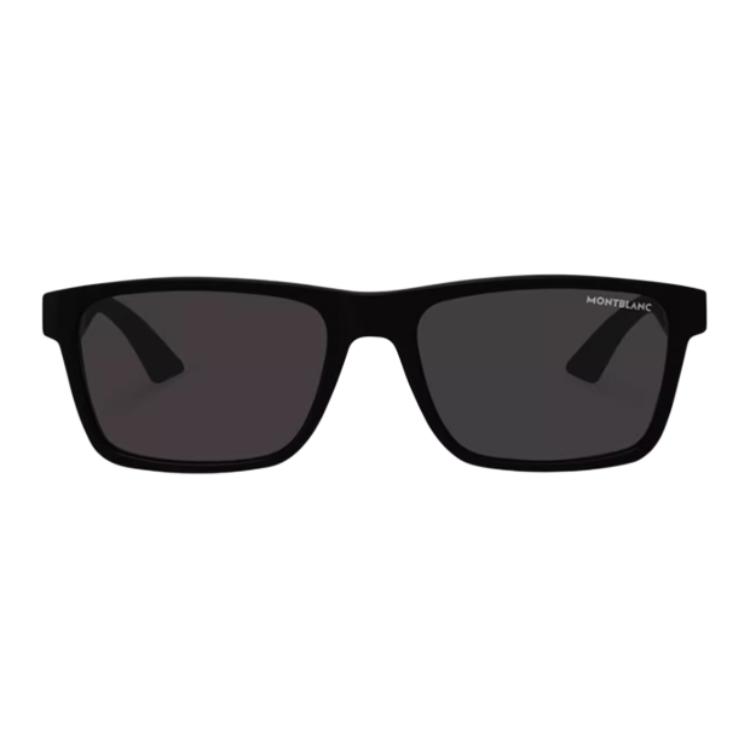 Montblanc  Black Irregular Full-Rim Sunglasses with Metal Frame. MB0299S 圖 4