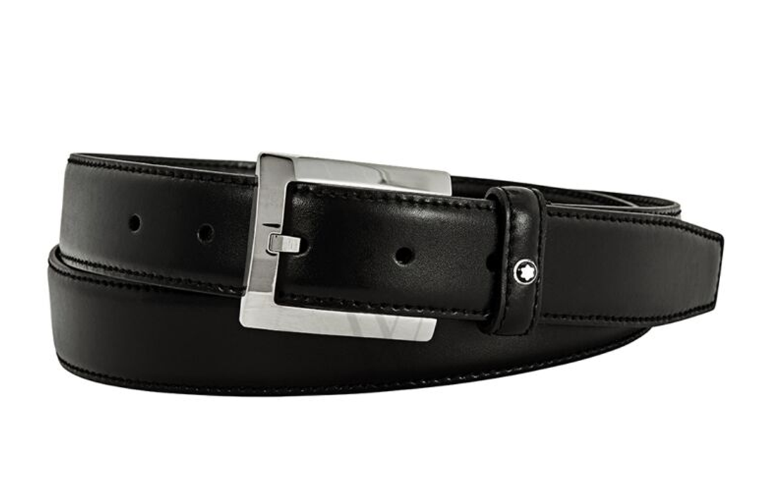 Montblanc  Black Leather Belt - Stylish, Casual & Minimalist 3cm. 11713400 圖 2