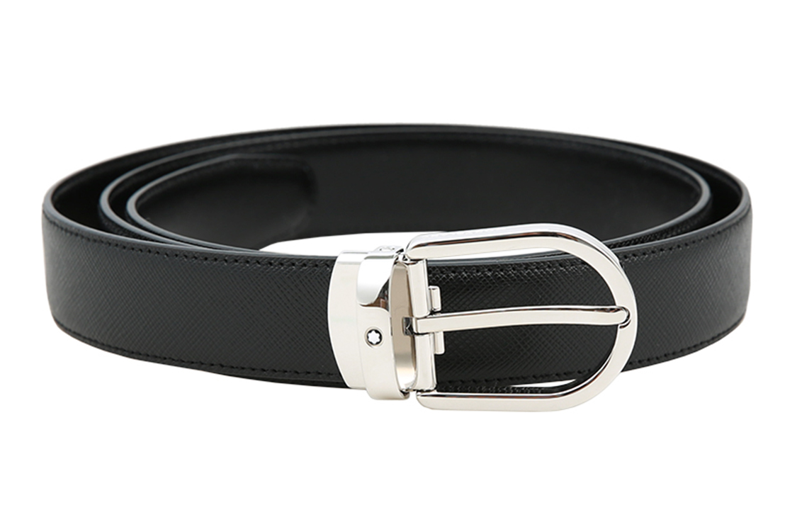 Montblanc  Black Leather Belt 3cm - Business Casual Style. 112363