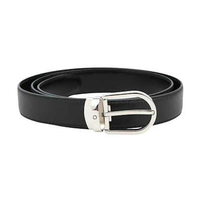 Montblanc Black Leather Belt 3cm - Business Casual Style. 112363