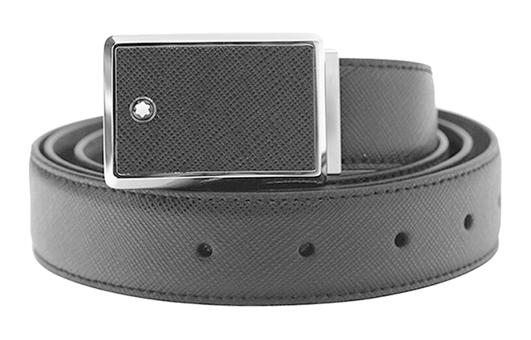 Order 萬寶龍 黑色皮帶 3公分寬 簡約設計 114421