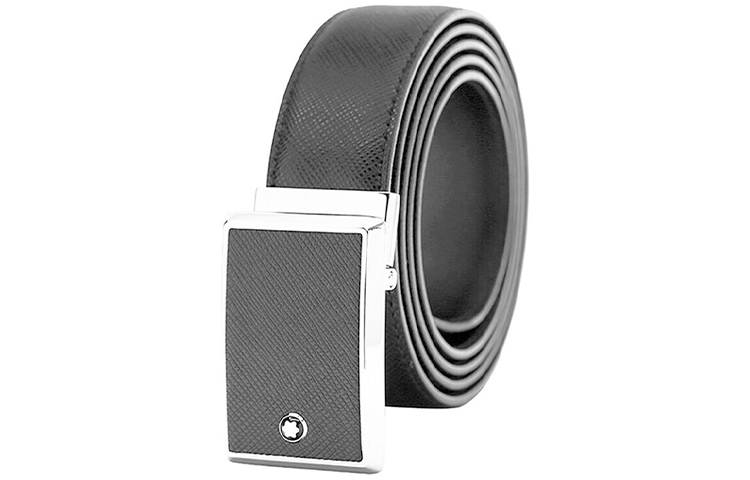 Lookbook 萬寶龍 黑色皮帶 3公分寬 簡約設計 114421