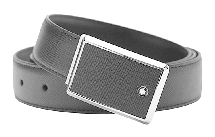 Shop 萬寶龍 黑色皮帶 3公分寬 簡約設計 114421