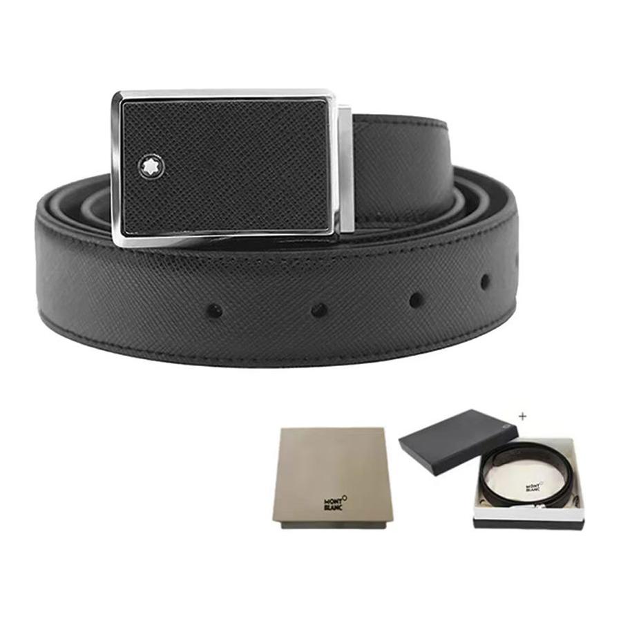Sizing 萬寶龍 黑色皮帶 3公分寬 簡約設計 114421