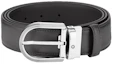 Buy Montblanc Black Leather Belt with Palladium Buckle - 3.5cm Wide. MB129437