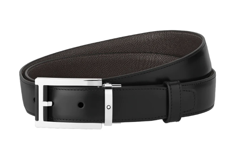 MONTBLANC  Black Leather Belt with Steel Pin Buckle 3cm. 126008 圖 2